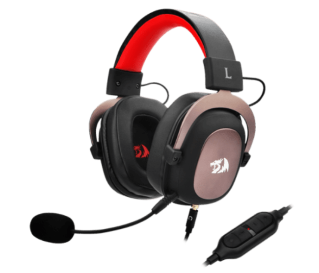 Redragon H510 Zeus Wired Gaming Headset with Detachable Microphone - Black and Red