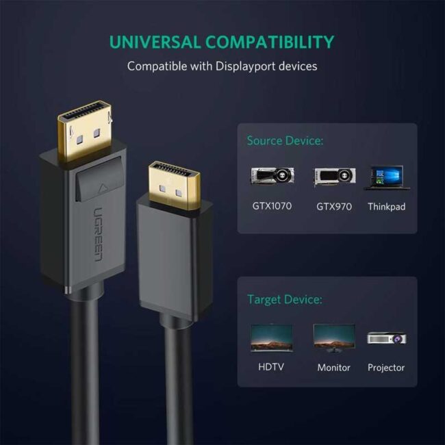 uGreen 10244 4K DispalyPort DP Cable 1m