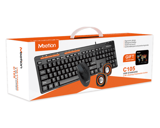 Meetion C105 Keyboard, Mouse, Speaker & Mouse Pad 4-1  Combo