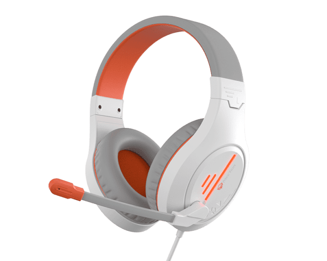 Meetion MT-HP021WO Gaming Headset Backlit 3.5mm Audio Pin *1 with  Audio and USB - White Orange