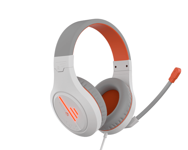 Meetion MT-HP021WO Gaming Headset Backlit 3.5mm Audio Pin *1 with  Audio and USB - White Orange