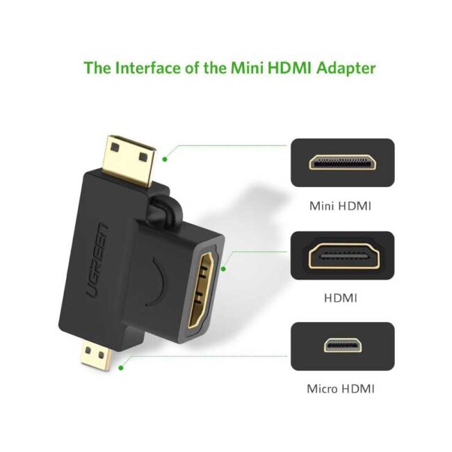 uGreen 20144 Micro HDMI + Mini HDMI Male to HDMI Female Adapter