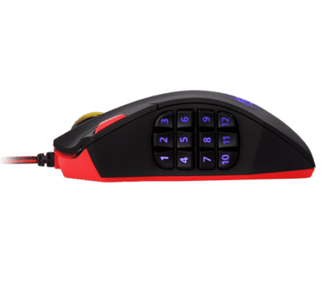Redragon M901 Wired Gaming Mouse LED RGB with 18 Programmable Buttons and Weight Tuning - Black