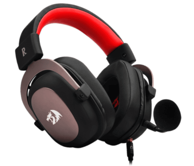 Redragon H510 Zeus Wired Gaming Headset with Detachable Microphone - Black and Red