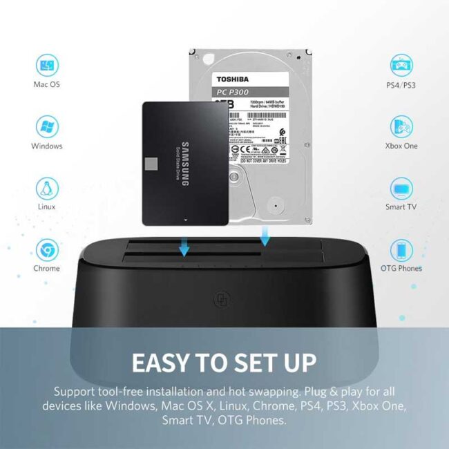 uGreen 50856 USB 3.0 to SATA Dual-Bay Hard Drive Docking Station