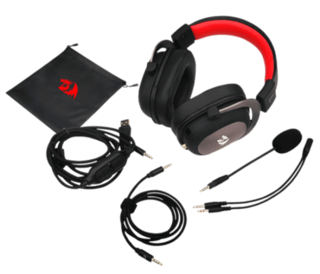 Redragon H510 Zeus Wired Gaming Headset with Detachable Microphone - Black and Red