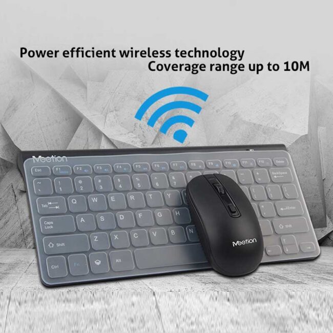 Meetion 2.4G Wireless Mini Combo 4000 (KB&Mouse) Black &  White