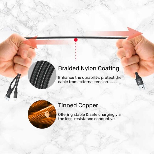 Unitek C14049BK 3-in-1 USB Charging Cable - Image 2