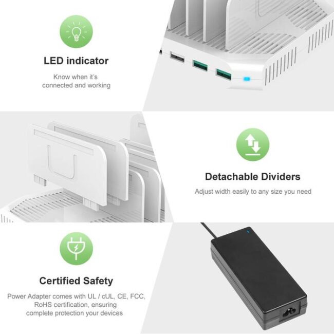 Unitek Y-2190A USB Charging Station 10 Port QC 3.0 96W