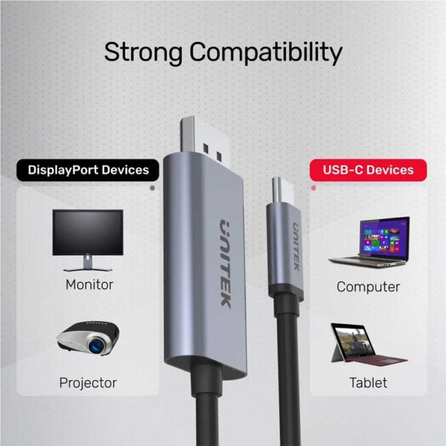 Unitek V1409A 2M USB-C to Display Port Cable
