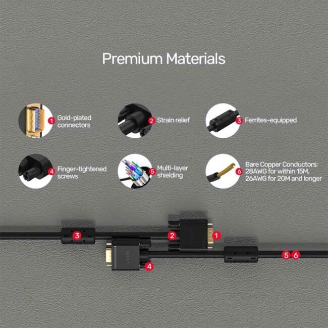 Unitek Y-C508G 20M VGA Cable