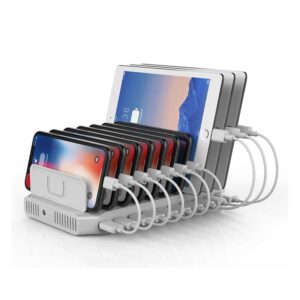 Unitek Y-2172 USB 10-Port Smart Charging Station White, 12V8A Power Adapter