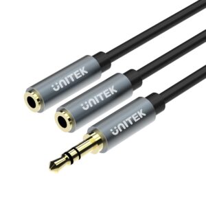Unitek Y-C956ABK 0.2M, 3.5MM AUX Audio Cable - Male to 2*Female