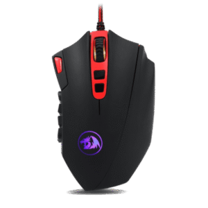 Redragon M901 Wired Gaming Mouse LED RGB with 18 Programmable Buttons and Weight Tuning - Black