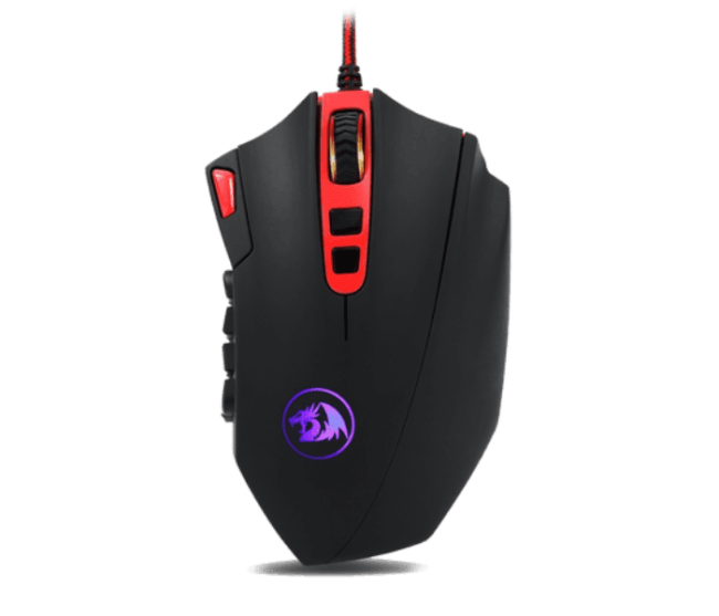 Redragon M901 Wired Gaming Mouse LED RGB with 18 Programmable Buttons and Weight Tuning - Black