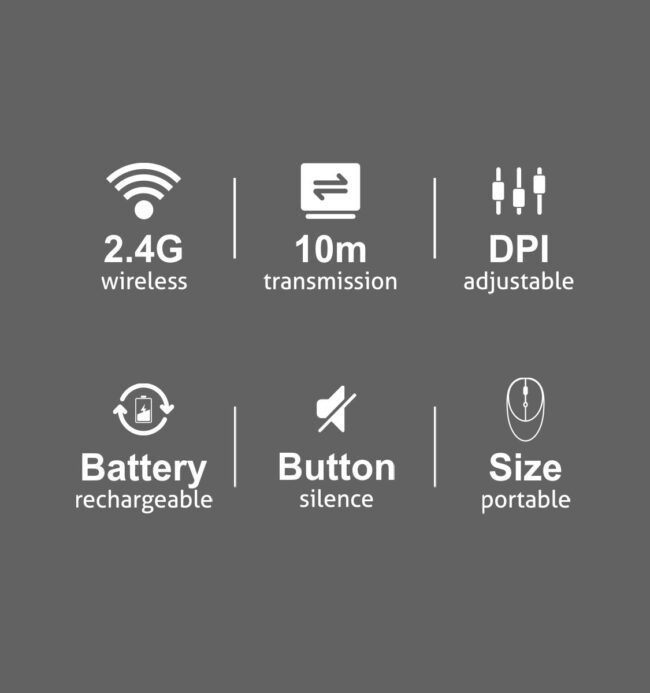Meetion 2.4g R600 Slim Rechargeable Wireless Mouse