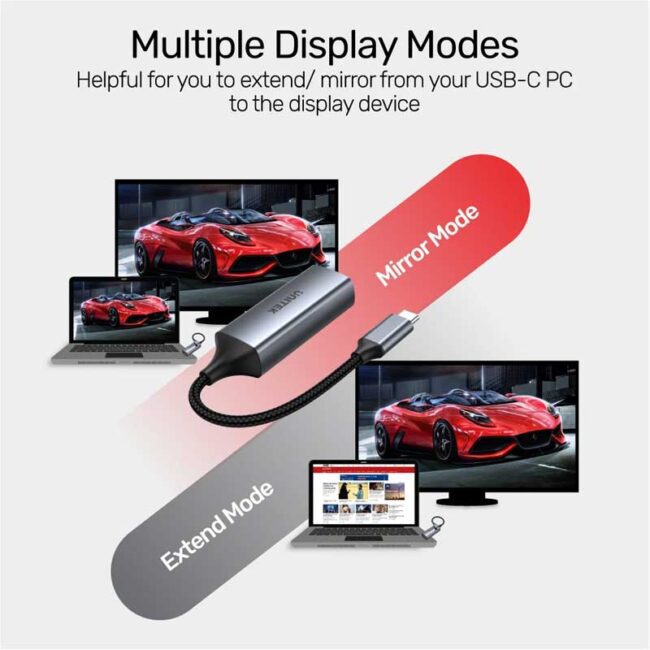 Unitek V1412A USB-C to HDMI2.0 (4K@60Hz) Adapter with Braided Cable