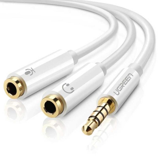 uGreen 3.5mm Adapter with Separate Audio & Mic Plugs - Image 2