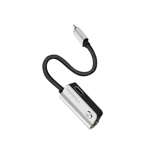 Mcdodo CA-3470 iPhone Lightning to Lightning & Audio 3.5mm Splitter - Silver