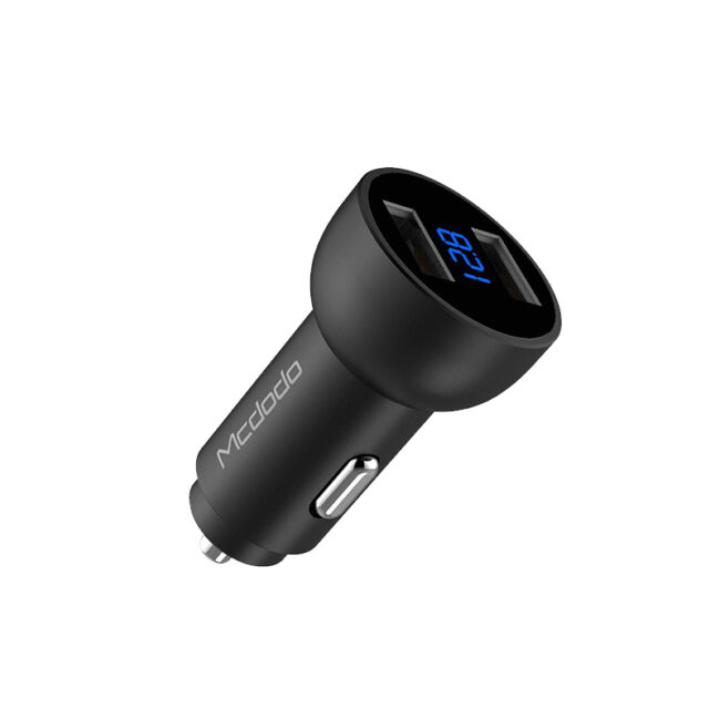 Mcdodo CC-3871 5V 3.4A LED Digital Display Dual USB Car Charger - Black