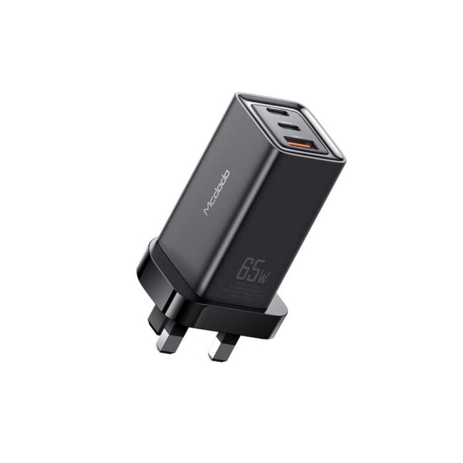 Mcdodo GaN 65W Dual Type-C + USB Mini Size Wall Charger UK plug