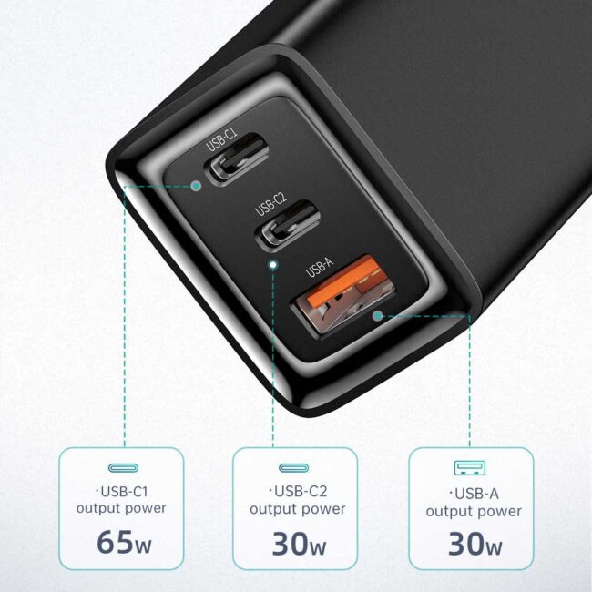 Mcdodo GaN 65W Dual Type-C + USB Mini Size Wall Charger UK plug