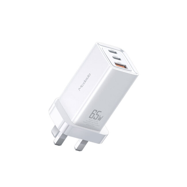 Mcdodo GaN 65W Dual Type-C + USB Mini Size Wall Charger UK plug