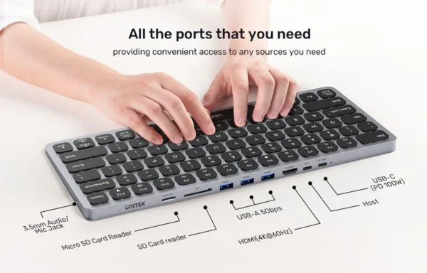 Unitek 9-in-1 USB-C Keyboard Hub - Image 7