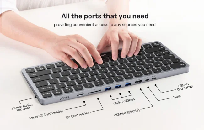 Unitek 9-in-1 USB-C Keyboard Hub - Image 7