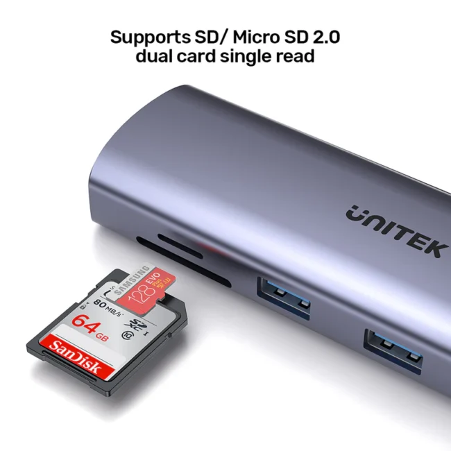 Unitek 9-in-1 USB-C Hub with Dual Display, Dual Card Reader and 100W PD - Image 10