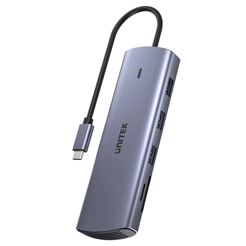 Unitek 9-in-1 USB-C Hub with Dual Display, Dual Card Reader and 100W PD