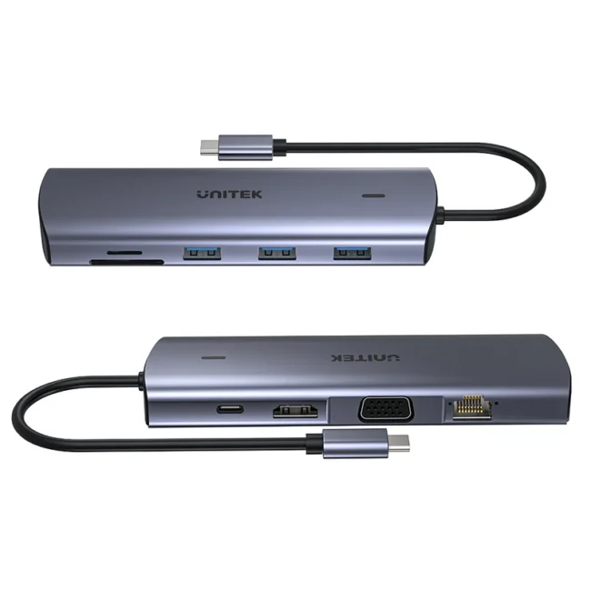 Unitek 9-in-1 USB-C Hub with Dual Display, Dual Card Reader and 100W PD - Image 2