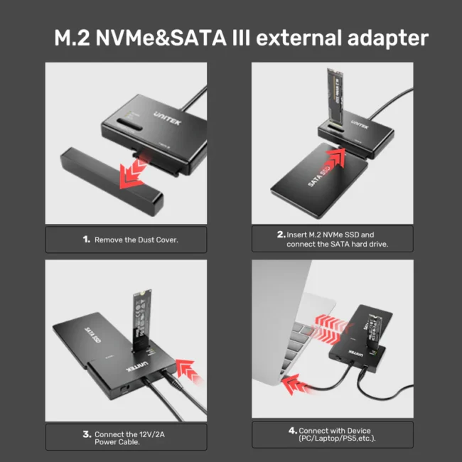 Unitek NVMe M.2 SSD Enclosure Adapter - Image 5