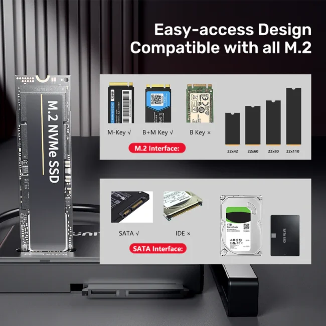 Unitek NVMe M.2 SSD Enclosure Adapter - Image 6