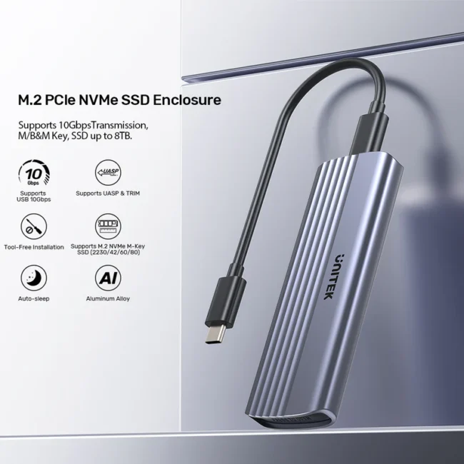Unitek M.2 PCIe NVME SSD Enclosure - Image 3