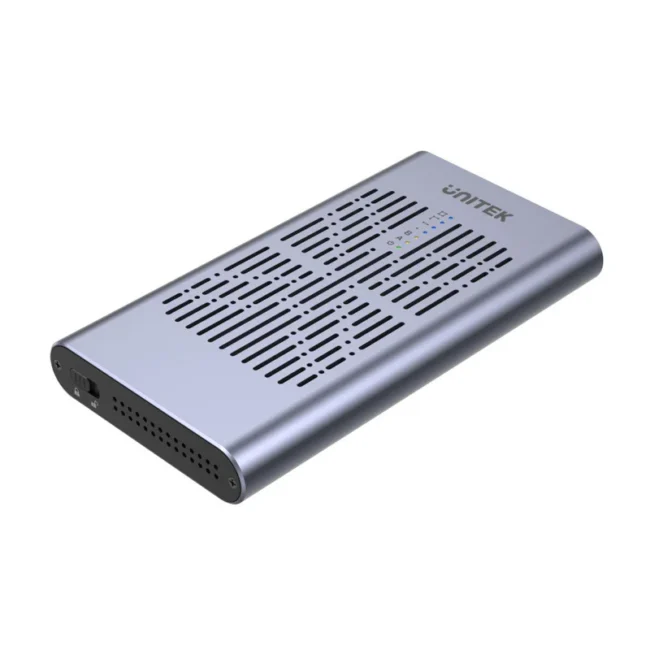 Unitek SolidForce USB-C to PCIe/NVMe M.2 SSD 20Gbps Dual Bay Enclosure with Offline Clone