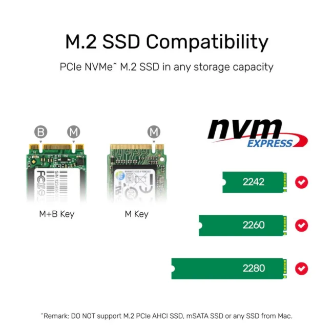 Unitek SolidForce USB-C to PCIe/NVMe M.2 SSD 20Gbps Dual Bay Enclosure with Offline Clone - Image 7