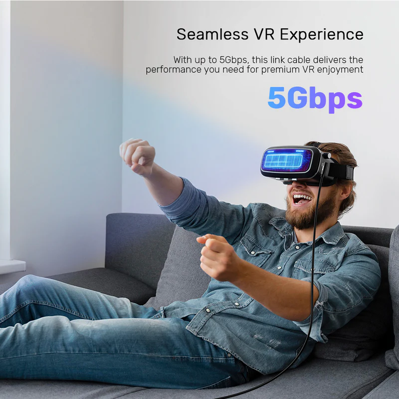 Unitek VR Link Pro Cable (90 Degree USB-C to C Cable supports 5Gps & 60W) - Image 9