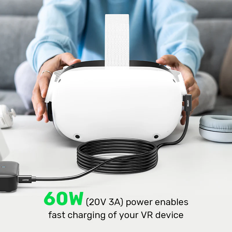 Unitek VR Link Pro Cable (90 Degree USB-C to C Cable supports 5Gps & 60W) - Image 6