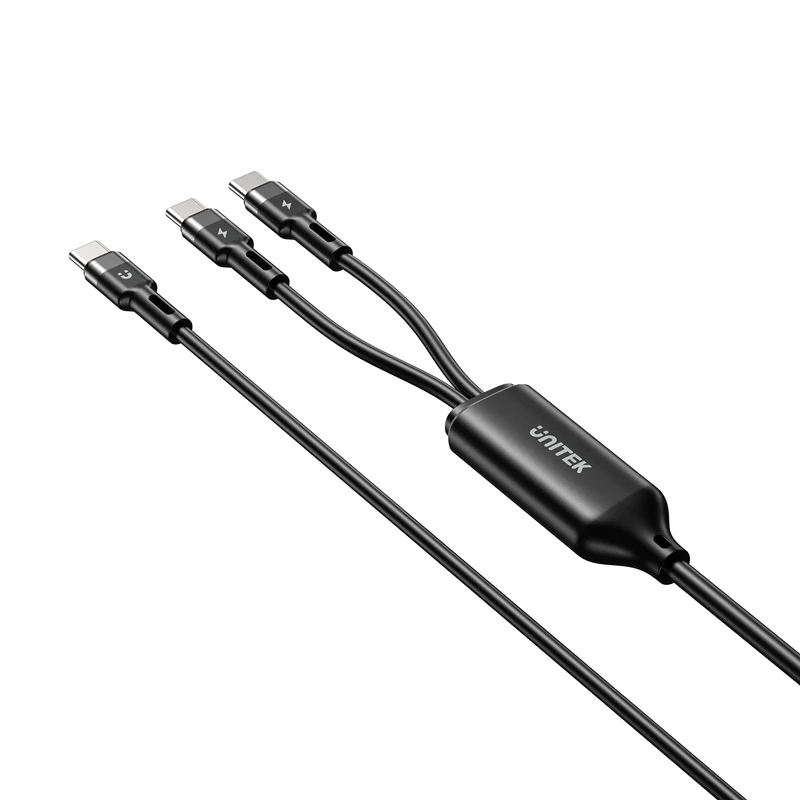 Unitek Type-C to Dual Type-C Charging Cable - 100W Fast Charging - Image 3