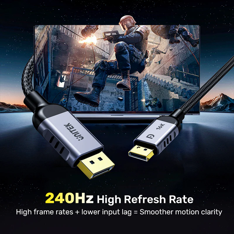 Unitek Gaming 16K 120Hz DisplayPort 2.1 Cable - Image 8