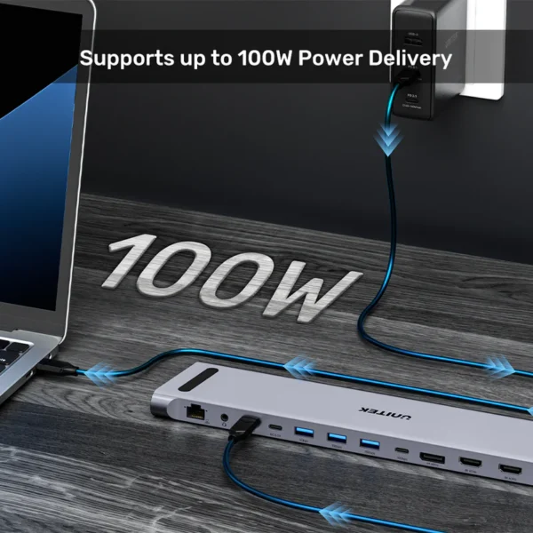 Unitek uHUB15+ USB-C Triple 4K KVM Docking Station - Image 9