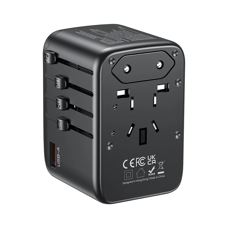 Unitek GaN 65W Universal Travel Adapter with EU/UK/US/AU Plugs, Black - Image 3