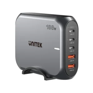 Unitek 188W PD3.1 Desktop GaN Charging Station - Black