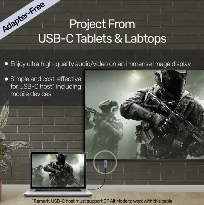 Unitek 4K 60Hz USB-C to DisplayPort 1.2 Cable - Image 5