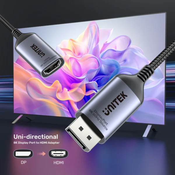 Unitek 8K DisplayPort to HDMI Adapter - Image 4