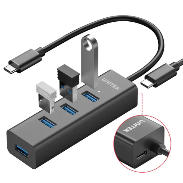 Unitek 4 Ports USB-C 5Gbps Hub - Image 3