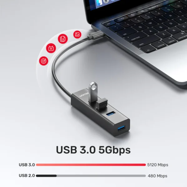 Unitek 4 Ports USB-C 5Gbps Hub - Image 4