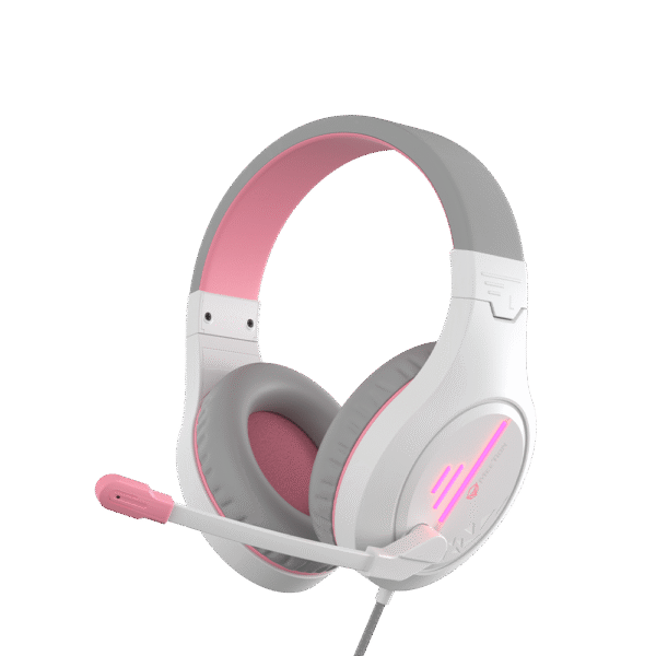 Meetion MT-HP021wp Gaming Headset Backlit 3.5mm Audio Pin *1 with  Audio and USB - White Pink