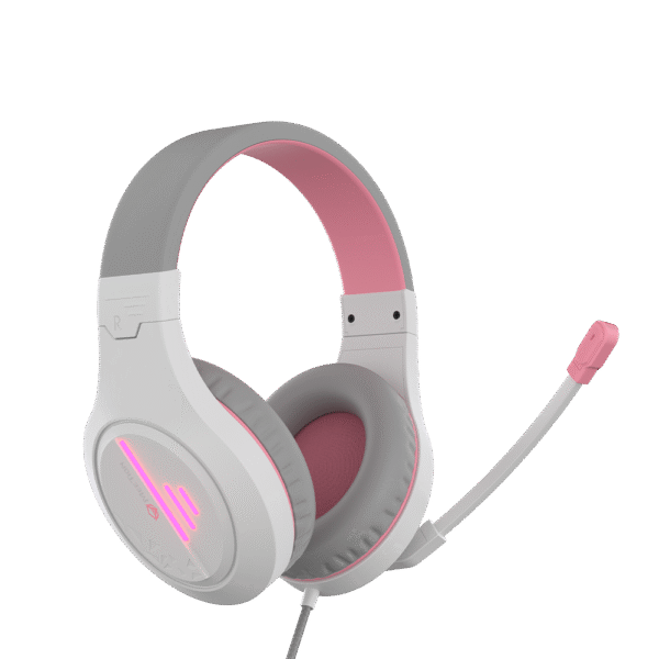 Meetion MT-HP021wp Gaming Headset Backlit 3.5mm Audio Pin *1 with  Audio and USB - White Pink - Image 2